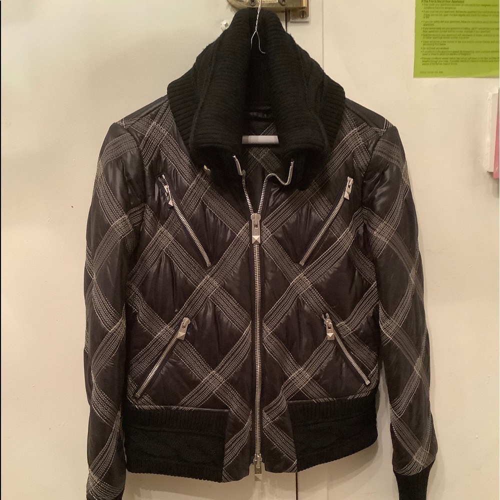 Hogan Zipper Up Quilt Jacket Coat Made In Italy